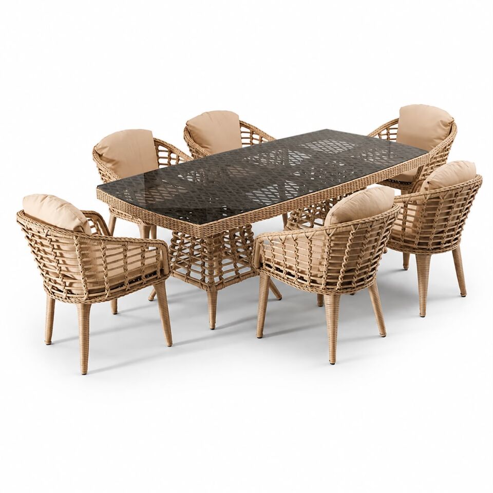 Paris 6'lı Rattan Yemek Takımı